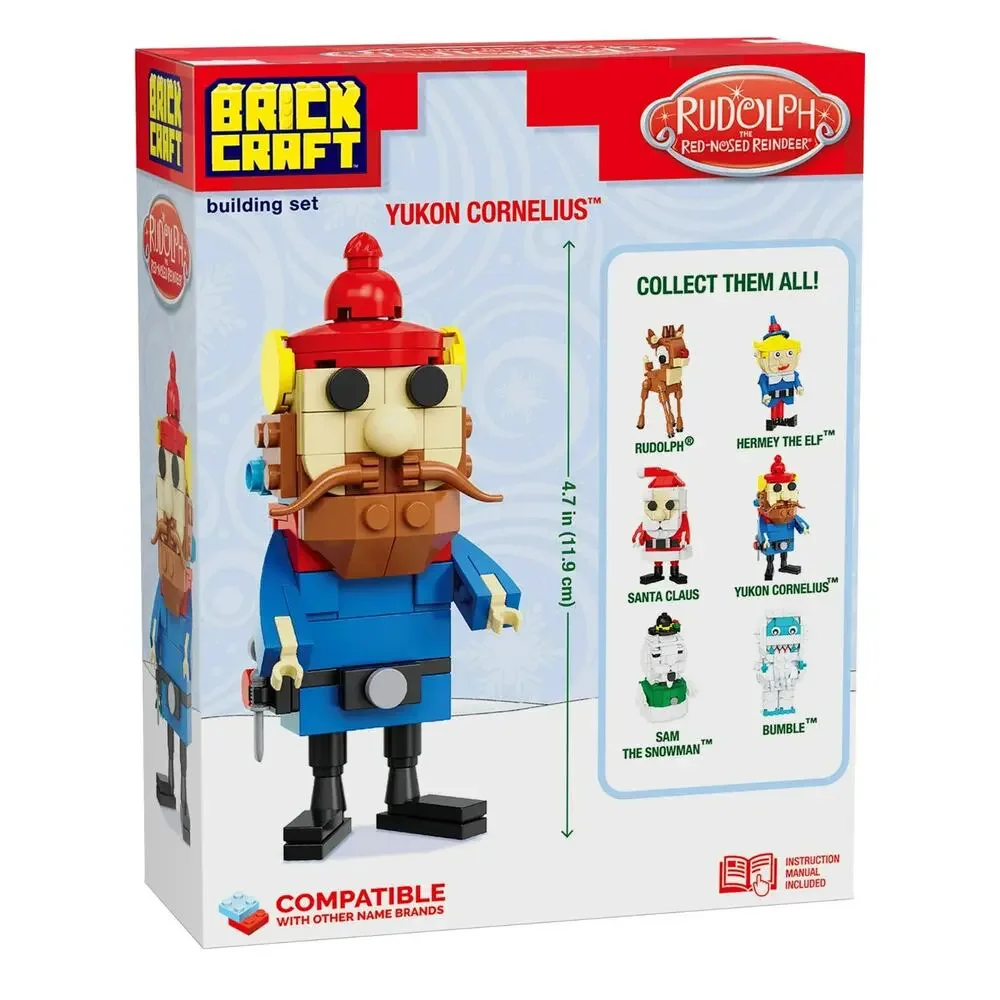 Lot of 2 Brickcraft Rudolph The Elf Decoration and Yukon Cornelius New with Tag